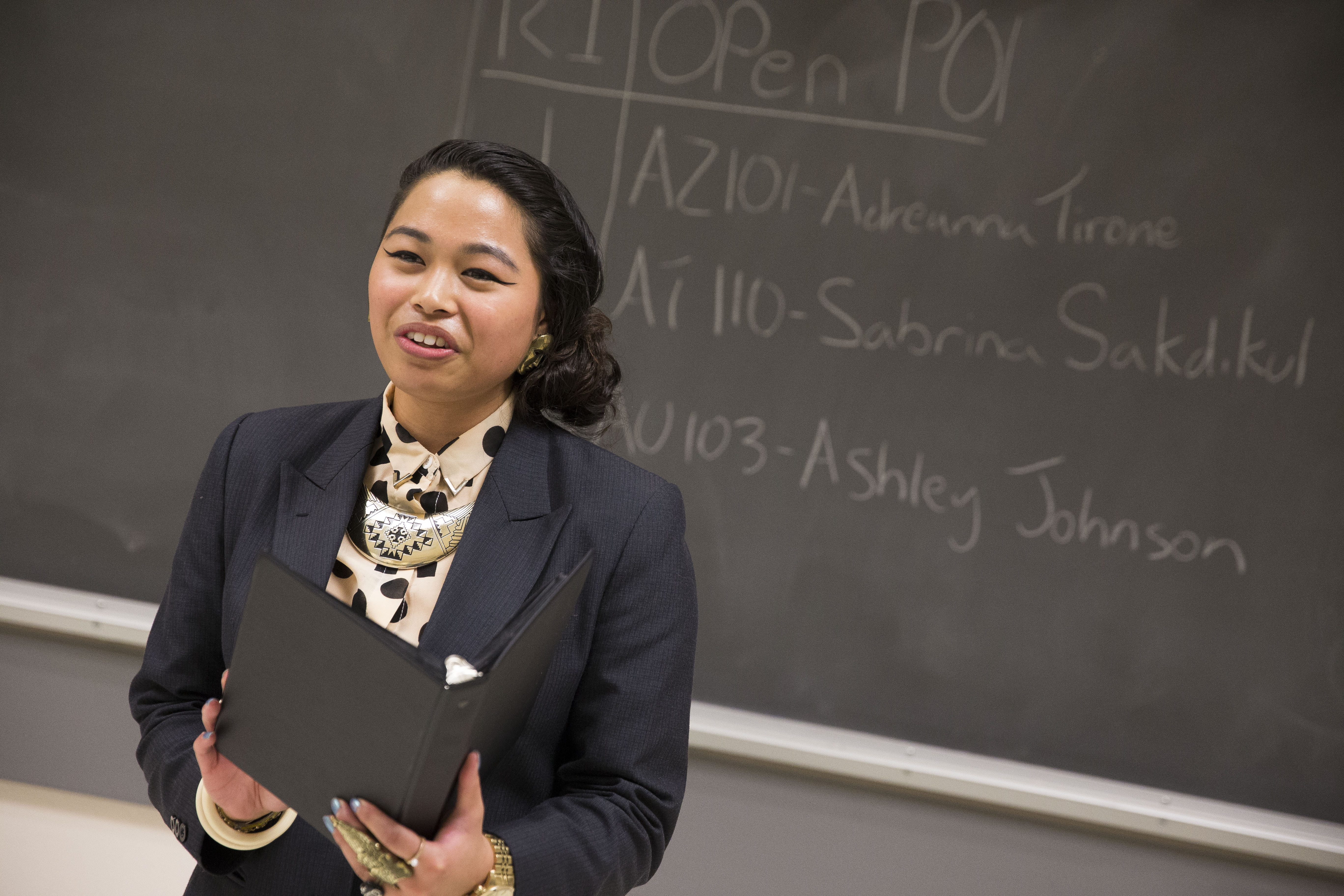 A Graduate Student Giving A Presentation