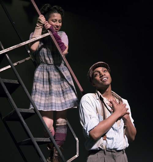 2 Theatre Arts students performing on stage